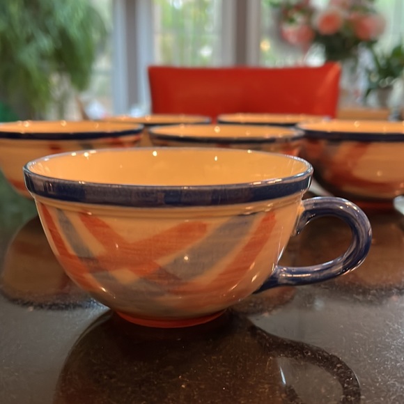 Vernon Ware Vintage Coffee Cups - Calico Plaid - Picture 7 of 8